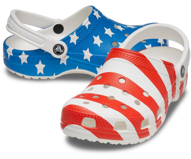 Clogs | Women/Men Crocs Classic American Flag Clog White / Multi