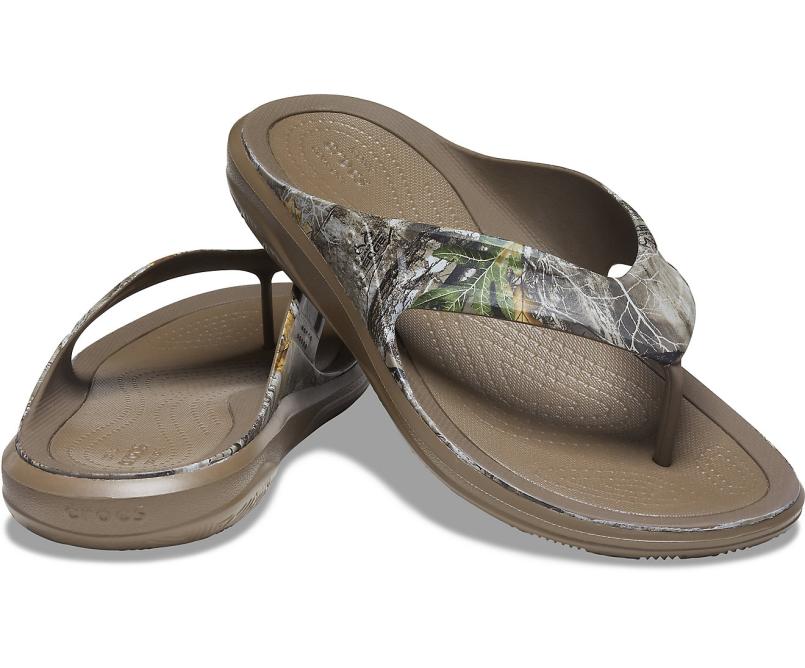Flip-Flops | Men Crocs Swiftwater™ Realtree Edge® Wave Flip Walnut