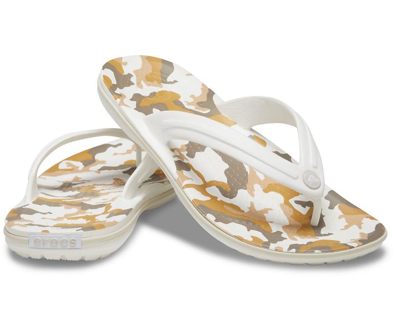 Flip-Flops | Women Crocs Crocband™ Printed Flip White / Multi