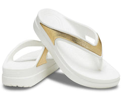 Flip-Flops | Women Crocs Crocs Sloane Shine Wedge Flip White