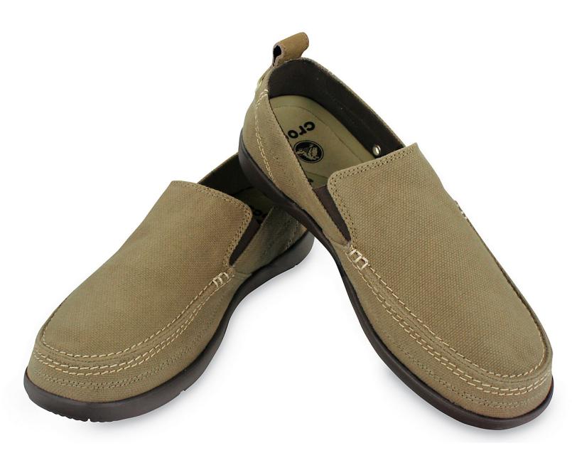Loafers | Men Crocs Walu Slip-On Khaki / Espresso