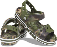 Sandals | Girls/Boys Crocs Kids' Bayaband Marbled Sandal Army Green / Multi