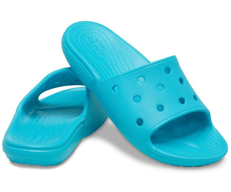 Sandals | Girls/Boys Crocs Kids' Classic Crocs Slide Digital Aqua