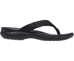 Sandals | Women Crocs Capri V Glitter Flip Black