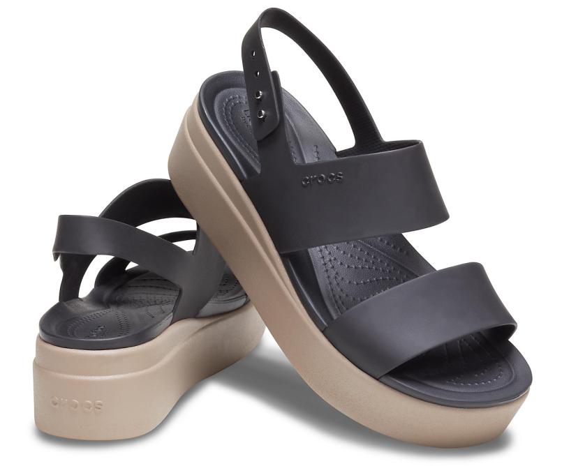 Sandals | Women Crocs Crocs Brooklyn Low Wedge Black / Mushroom