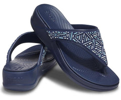 Sandals | Women Crocs Crocs Monterey Beaded Wedge Flip Navy