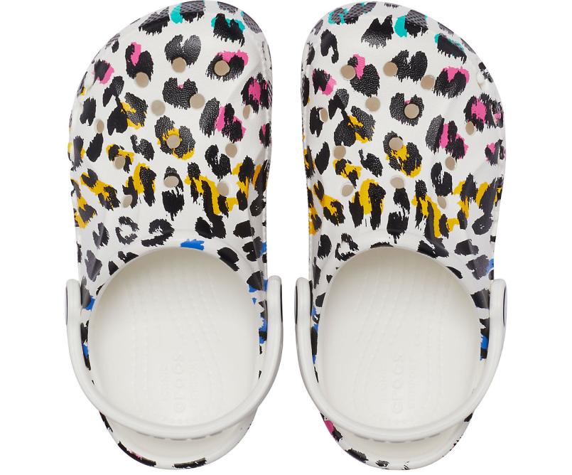 Clogs | Girls/Boys Crocs Kids&#039; Baya Graphic Clog White/leopard