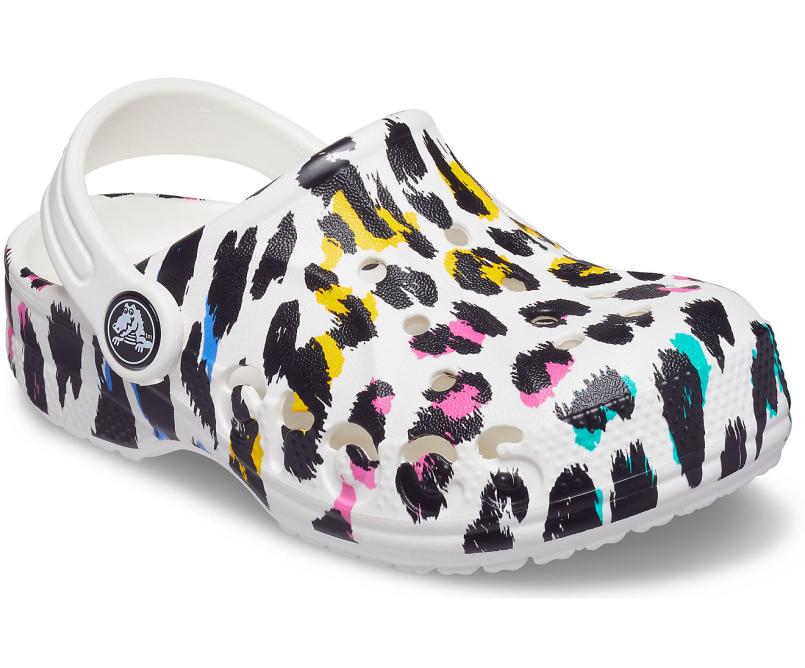 Clogs | Girls/Boys Crocs Kids&#039; Baya Graphic Clog White/leopard