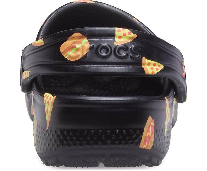 Clogs | Girls/Boys Crocs Kids&#039; Classic Food Print Clog Black