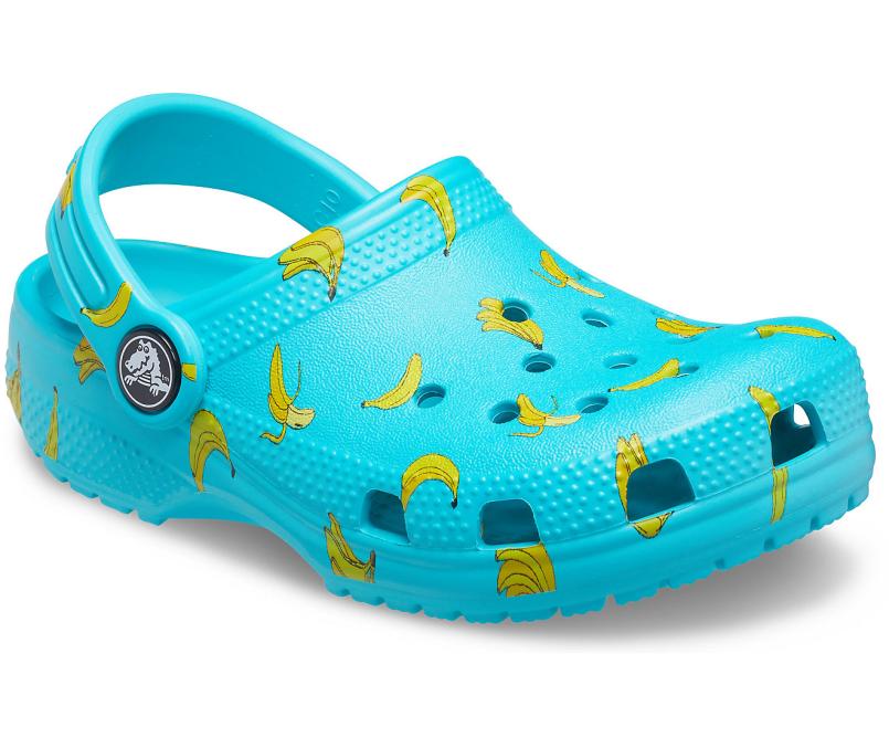 Clogs | Girls/Boys Crocs Kids&#039; Classic Food Print Clog Digital Aqua