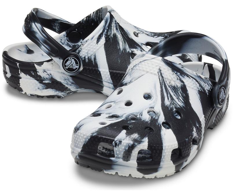 Clogs | Girls/Boys Crocs Kids&#039; Classic Marbled Clog White / Black