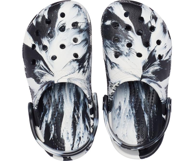 Clogs | Girls/Boys Crocs Kids&#039; Classic Marbled Clog White / Black