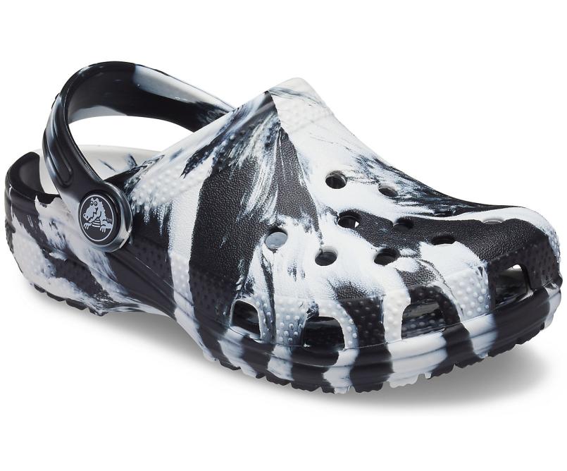 Clogs | Girls/Boys Crocs Kids&#039; Classic Marbled Clog White / Black