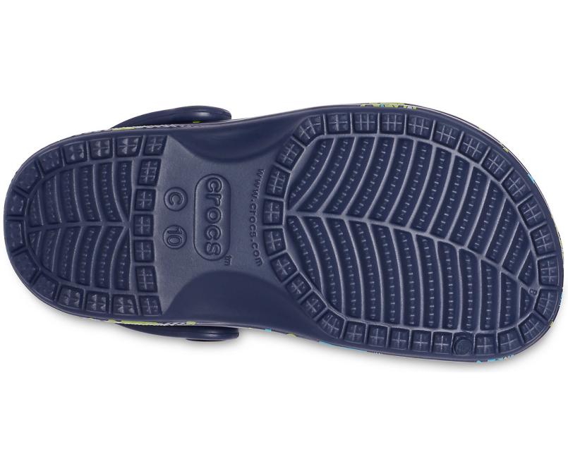 Clogs | Girls/Boys Crocs Kids&#039; Classic Monster Print Clog Navy