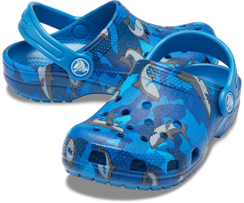 Clogs | Girls/Boys Crocs Kids&#039; Classic Shark Clog Prep Blue