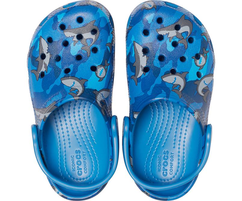 Clogs | Girls/Boys Crocs Kids&#039; Classic Shark Clog Prep Blue