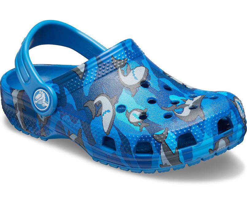 Clogs | Girls/Boys Crocs Kids&#039; Classic Shark Clog Prep Blue