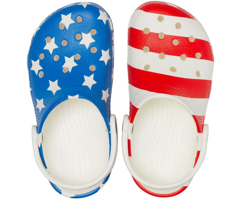 Clogs | Girls/Boys Crocs Kids’ Classic American Flag Clog White / Multi
