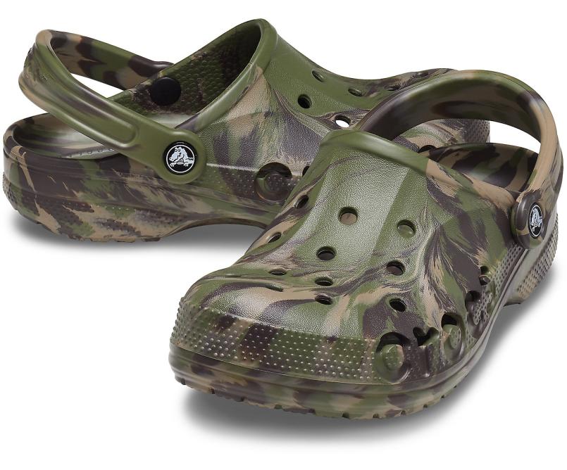 Clogs | Women/Men Crocs Baya Marbled Clog Army Green / Multi