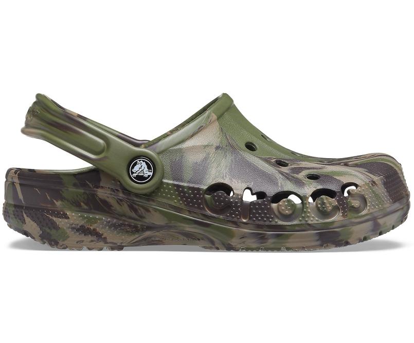 Clogs | Women/Men Crocs Baya Marbled Clog Army Green / Multi
