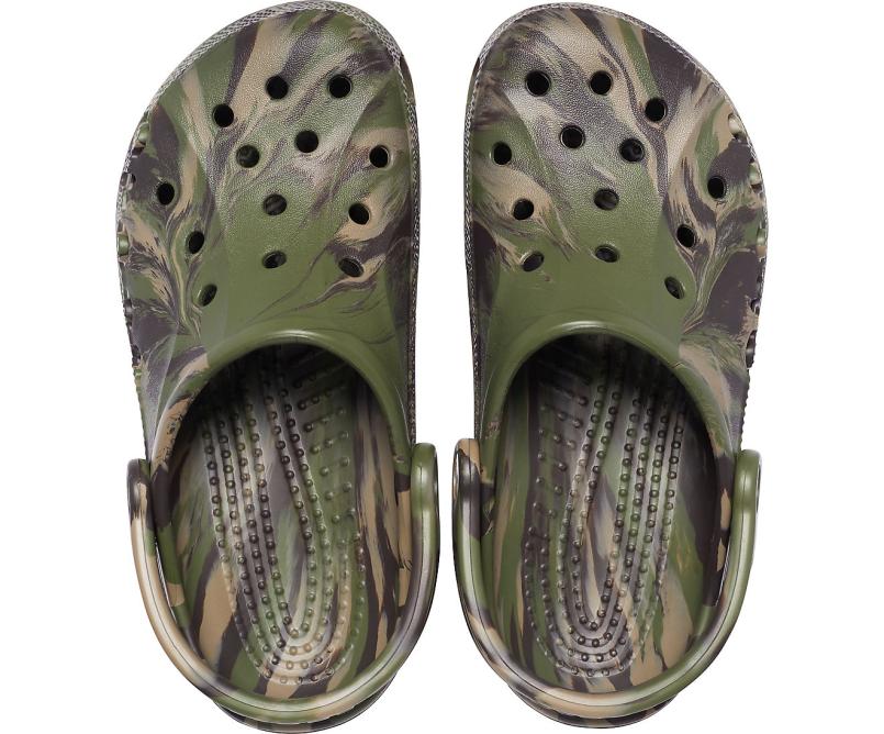 Clogs | Women/Men Crocs Baya Marbled Clog Army Green / Multi