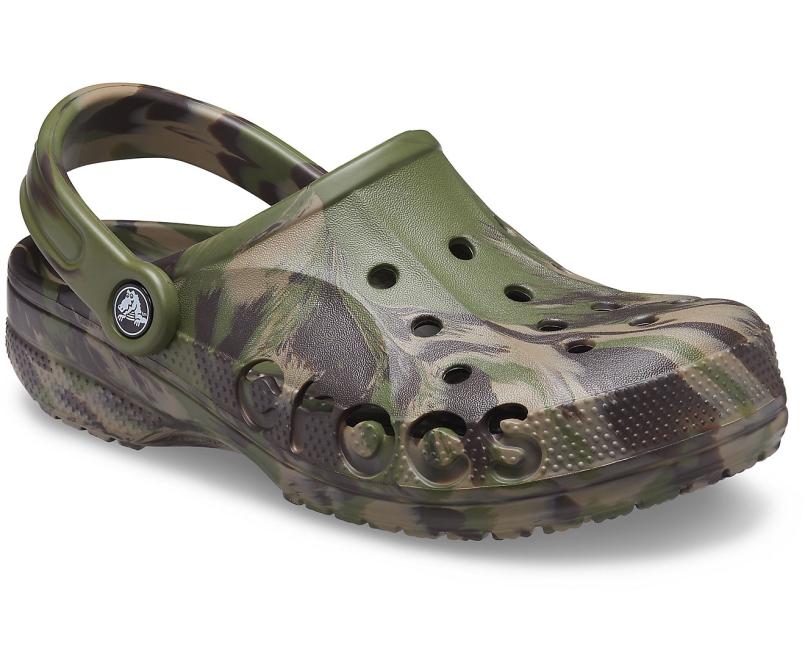 Clogs | Women/Men Crocs Baya Marbled Clog Army Green / Multi
