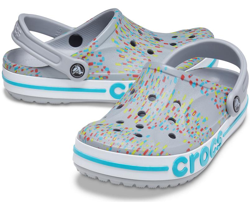 Clogs | Women/Men Crocs Bayaband Seasonal Printed Clog Light Grey / Multi