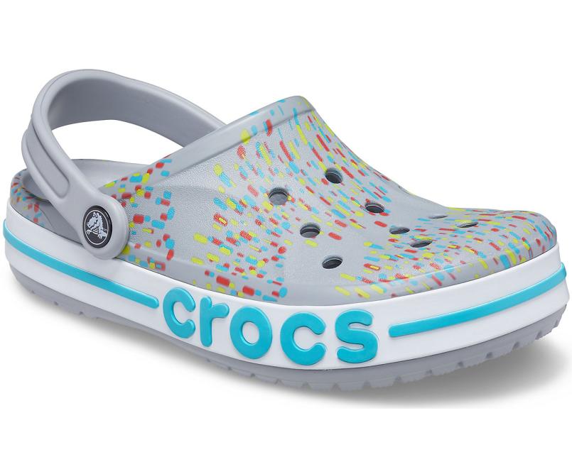 Clogs | Women/Men Crocs Bayaband Seasonal Printed Clog Light Grey / Multi