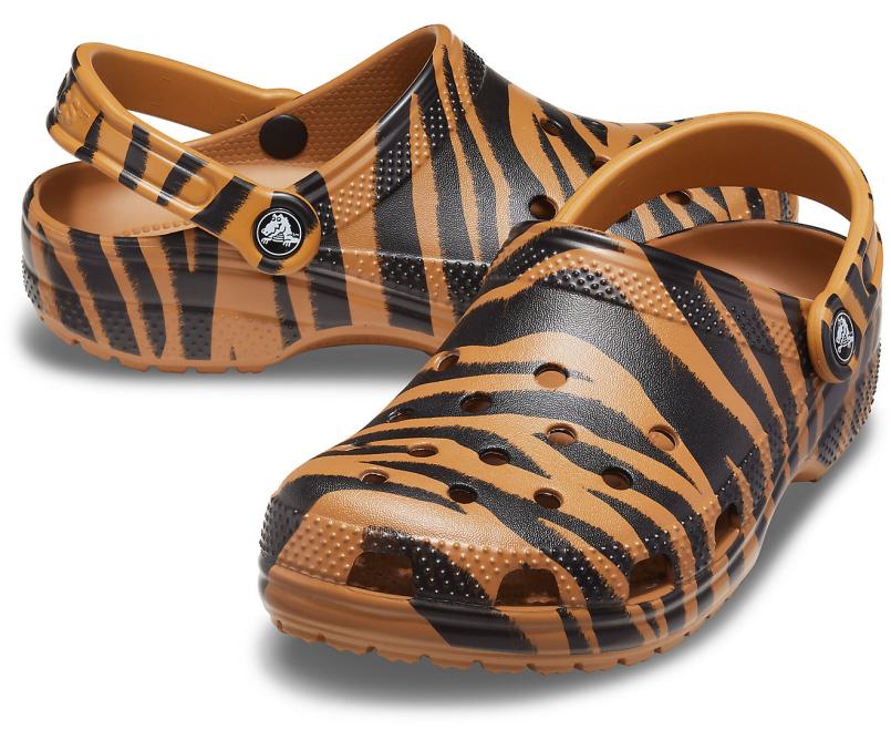 Clogs | Women/Men Crocs Classic Animal Print Clog Dark Gold / Zebra Print