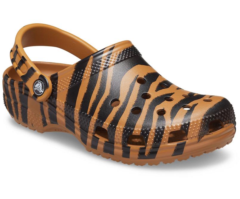 Clogs | Women/Men Crocs Classic Animal Print Clog Dark Gold / Zebra Print