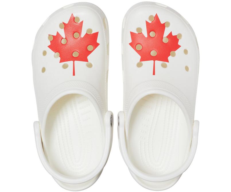Clogs | Women/Men Crocs Classic Canadian Flag Clog White