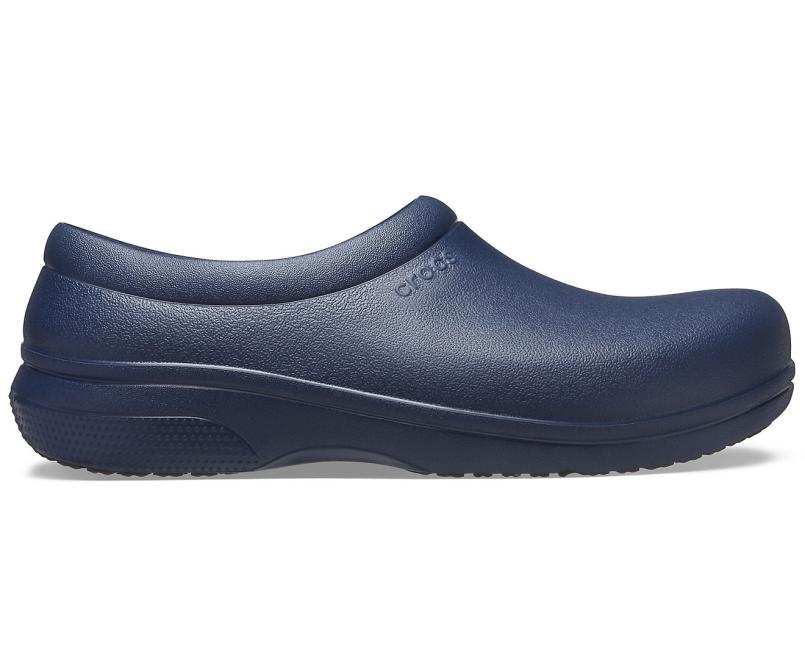 Clogs | Women/Men Crocs Crocs On-The-Clock Work Slip-On Navy