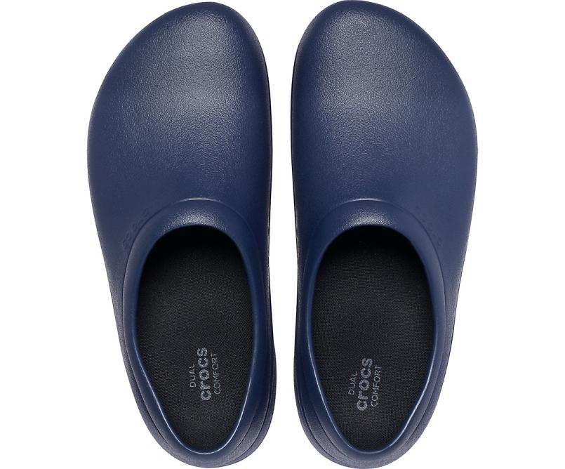 Clogs | Women/Men Crocs Crocs On-The-Clock Work Slip-On Navy