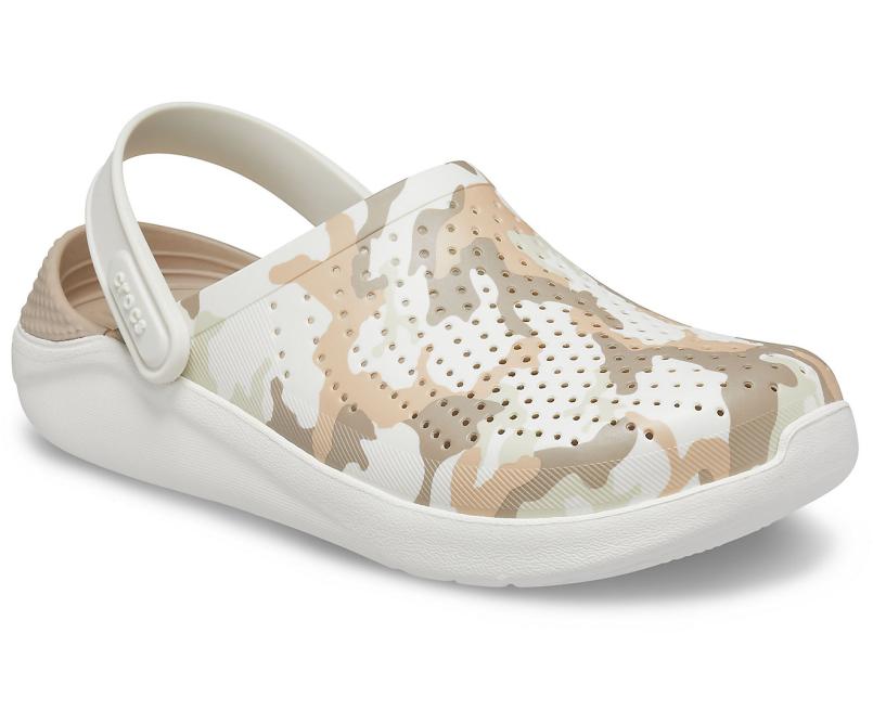 Clogs | Women/Men Crocs LiteRide™ Printed Camo Clog Almost White