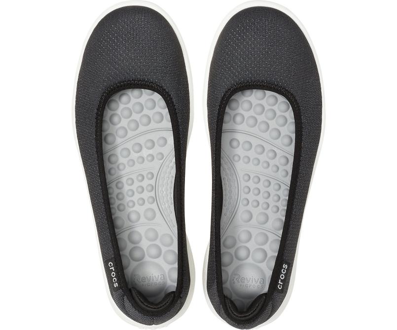 Flats | Women Crocs Crocs Reviva™ Flat Black / White