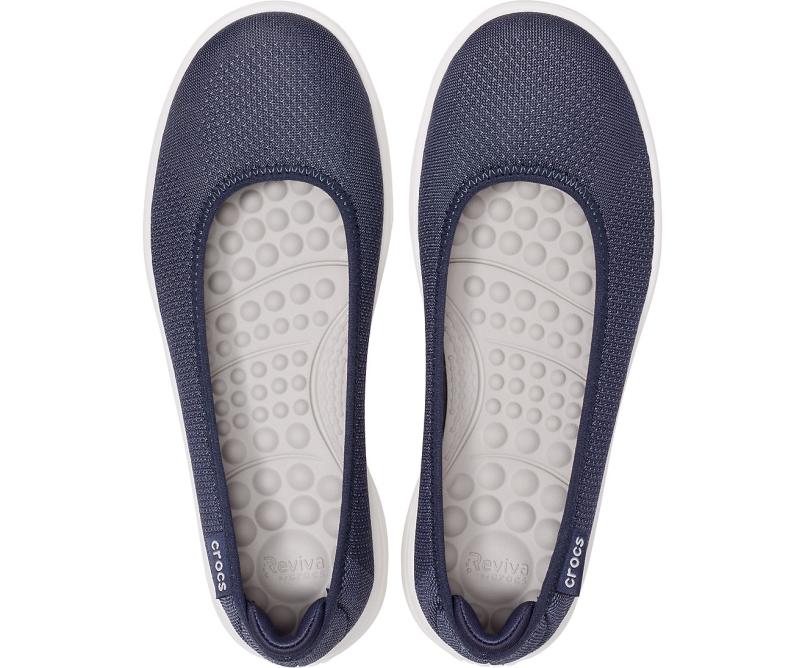 Flats | Women Crocs Crocs Reviva™ Flat Navy / White