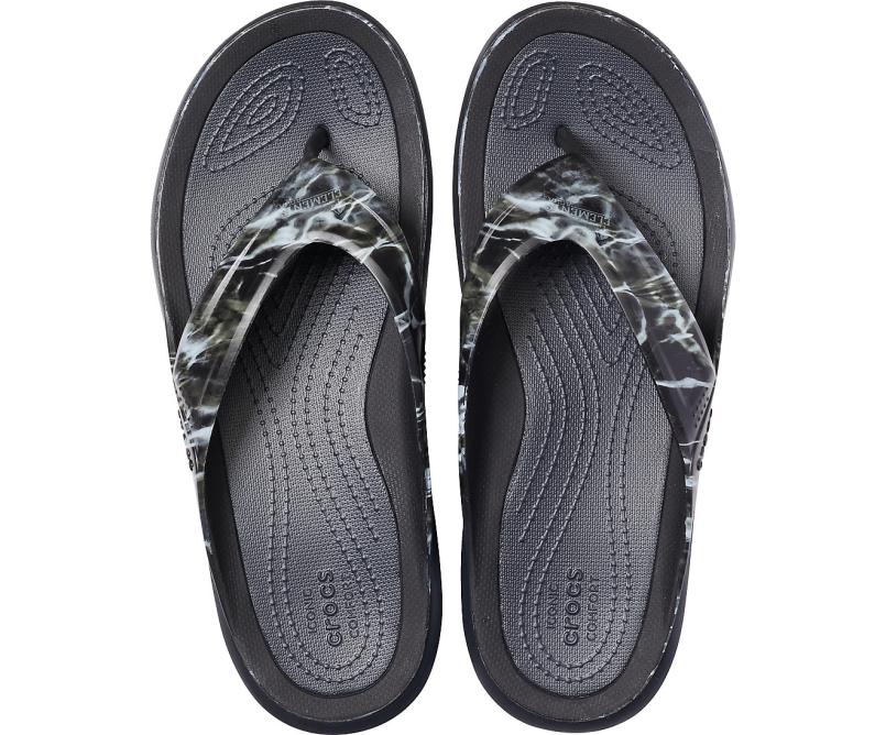 Flip-Flops | Men Crocs Swiftwater™ Mossy Oak® Elements™ Wave Flip Black
