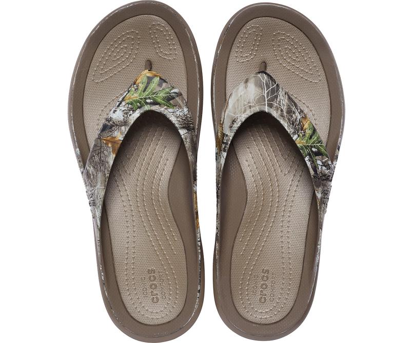 Flip-Flops | Men Crocs Swiftwater™ Realtree Edge® Wave Flip Walnut