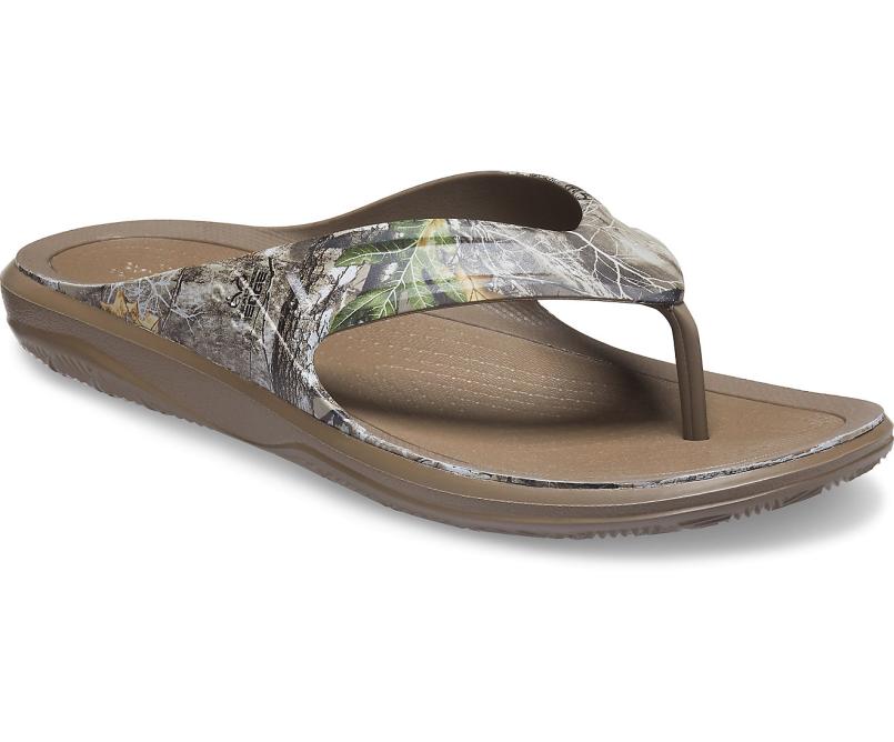 Flip-Flops | Men Crocs Swiftwater™ Realtree Edge® Wave Flip Walnut