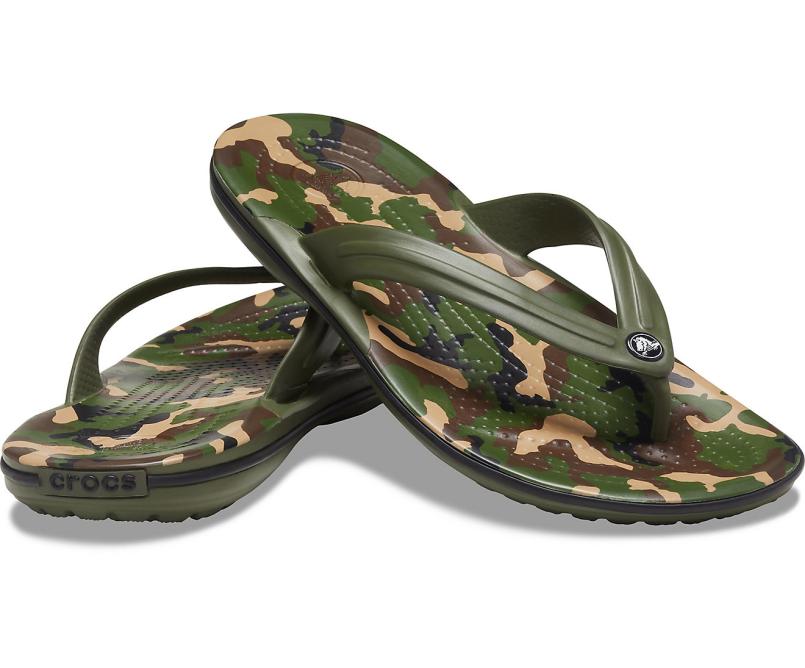 Flip-Flops | Women Crocs Crocband™ Printed Flip Army Green / Black