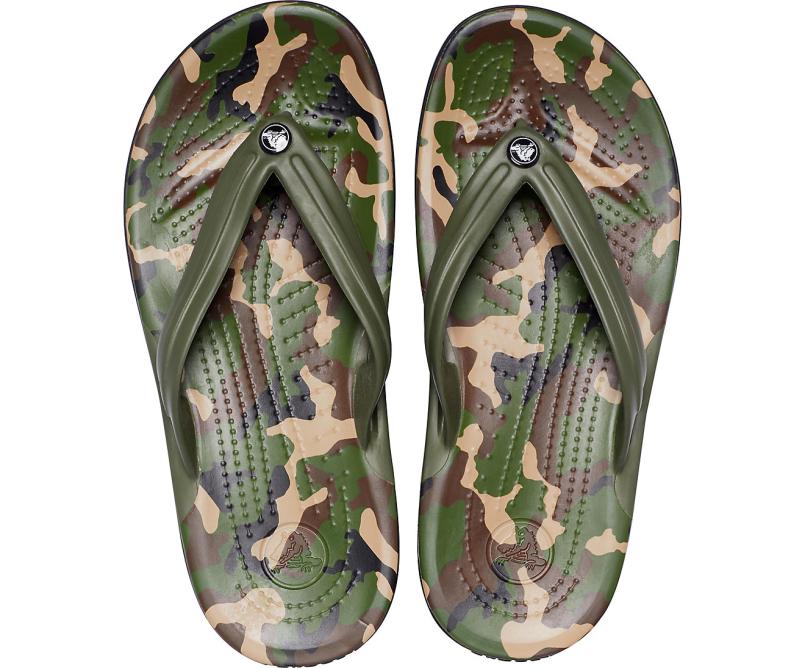 Flip-Flops | Women Crocs Crocband™ Printed Flip Army Green / Black