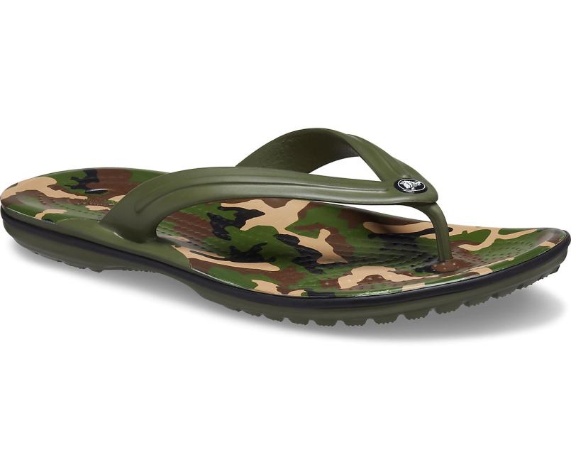Flip-Flops | Women Crocs Crocband™ Printed Flip Army Green / Black