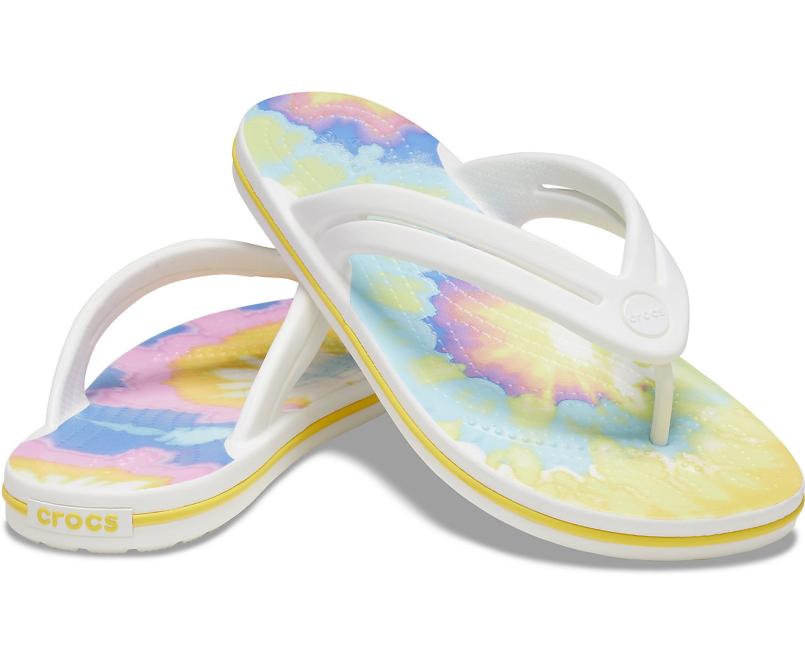 Flip-Flops | Women Crocs Crocband™ Tie-Dye Flip White / Multi