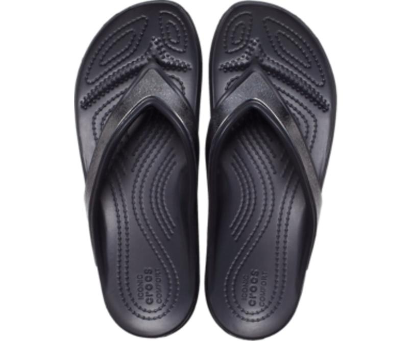 Flip-Flops | Women Crocs Crocs Sloane Shine Wedge Flip Black