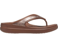 Flip-Flops | Women Crocs Crocs Sloane Shine Wedge Flip Bronze