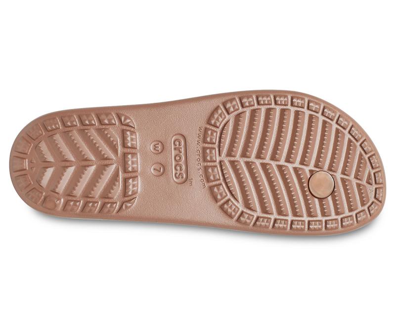 Flip-Flops | Women Crocs Crocs Sloane Shine Wedge Flip Bronze