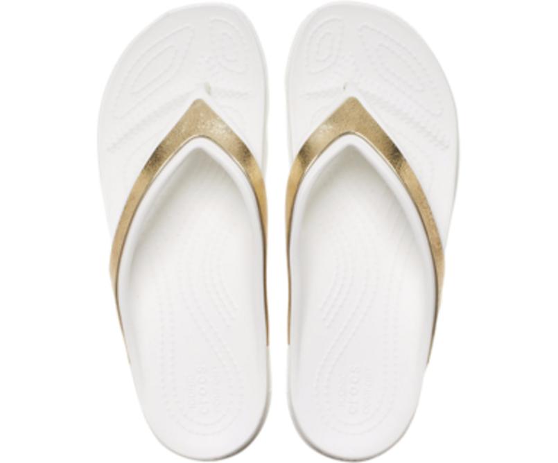 Flip-Flops | Women Crocs Crocs Sloane Shine Wedge Flip White