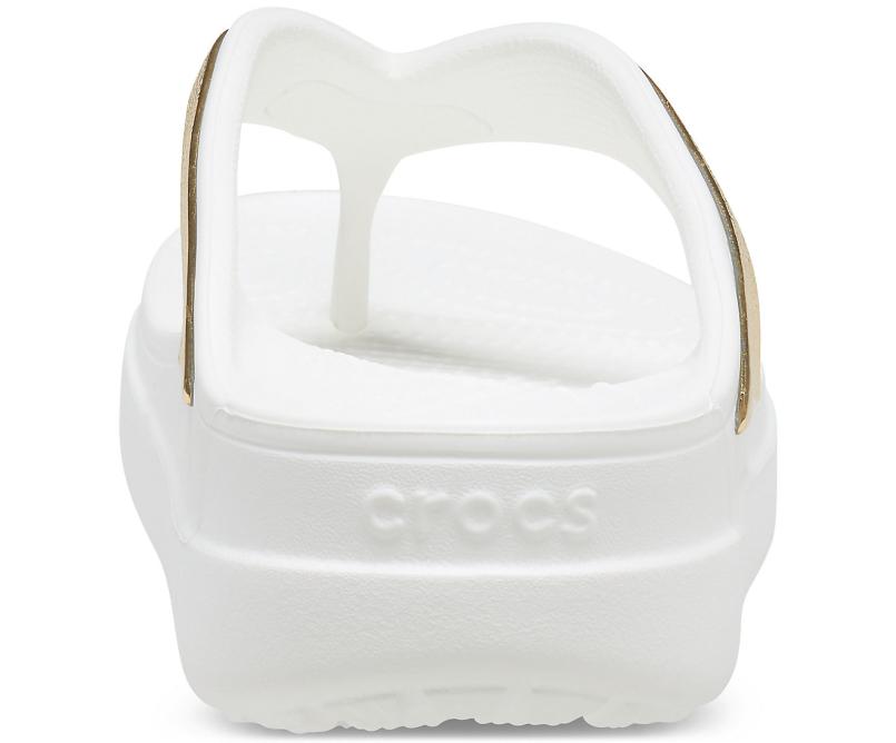Flip-Flops | Women Crocs Crocs Sloane Shine Wedge Flip White