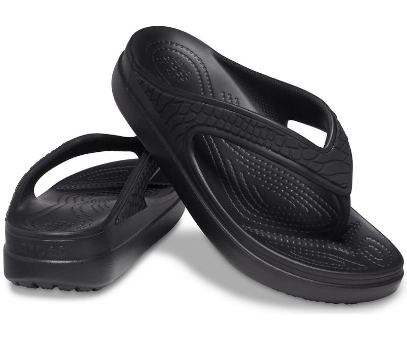 Flip-Flops | Women Crocs Crocs Sloane Snake Wedge Flip Black