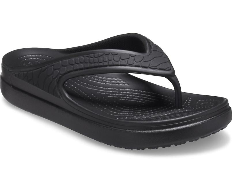 Flip-Flops | Women Crocs Crocs Sloane Snake Wedge Flip Black